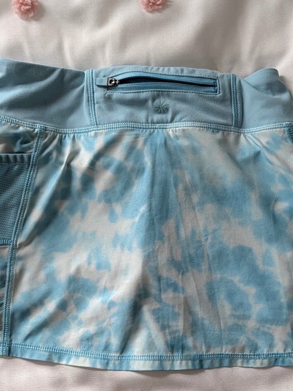 Athleta Girl's Skort with white and blue marble pattern